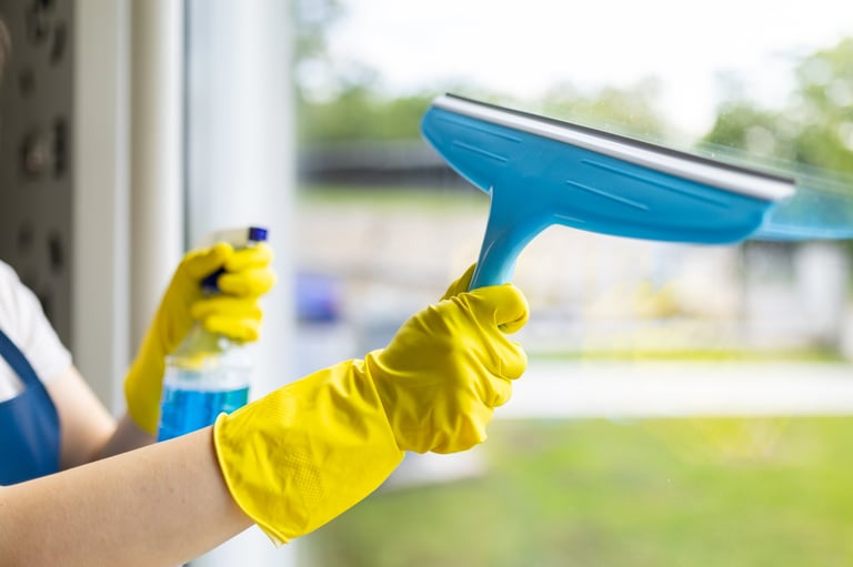Professional window cleaning before after